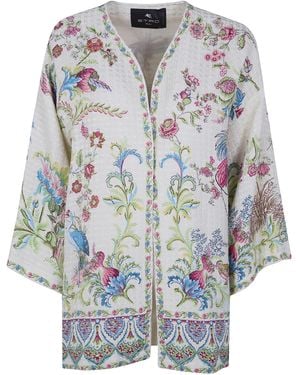 Etro Printed Short Sleeves Blouse - White