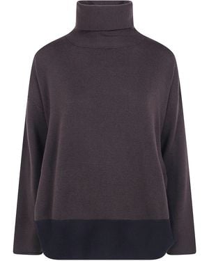 Pierantoniogaspari Bicolour High-Neck Jumper - Blue