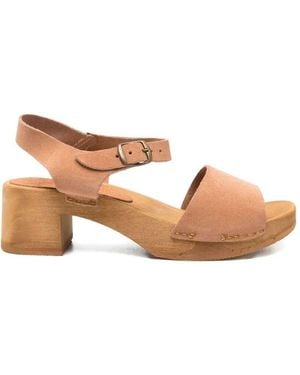 Bosabo Cuir Daim Medium Heel T. 050 Sandals - Brown