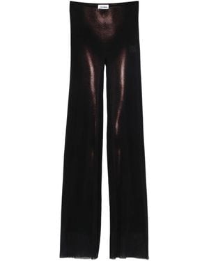 Jean Paul Gaultier Mesh Straight Trouser Printed "Body Dust" - Black