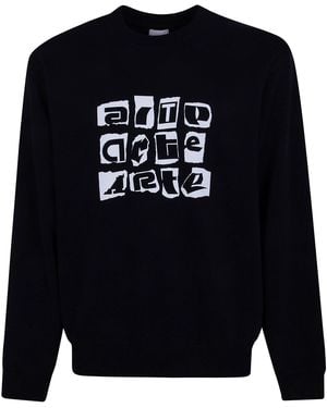 Arte' Multi Logo Crewneck - Blu
