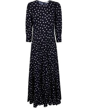 RIXO London "Kristen" Dress Bohemia Spot Deep - Black