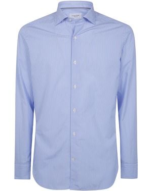 Tintoria Mattei 954 Camicia A Righe "Shirt" - Blu