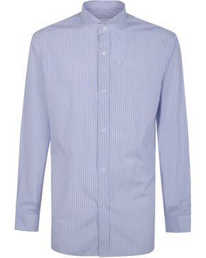 Maison Margiela Shirt Striped "Popeline Snapped" - Blue
