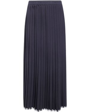 Twinset Pleated Skirt "Plisse Long Skirt" - Blue