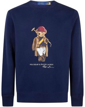 Polo Ralph Lauren Round Neck Classic "Society Bear" Sweatshirt - Blue