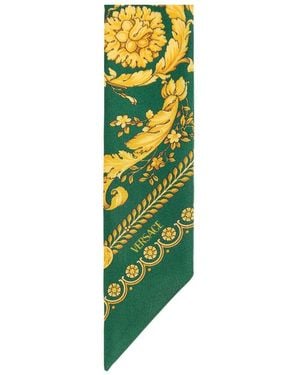 Versace "Bandeaux 5X86 Barocco 92" Printed Bio Silk Twill - Green