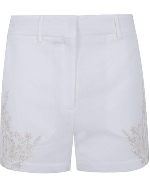 Semicouture Embroidered Linen Pijama Shorts - White