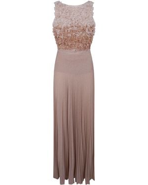 Elisabetta Franchi Long Evening Dress - White