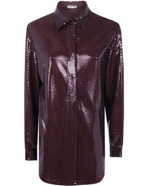 Alberta Ferretti Shirt Paillettes On Jersey - Purple
