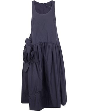 Simone Rocha "Pressed Rosette" Tapered Back Flounce Dress - Blue