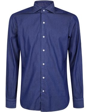Barba Napoli Dark Denim Shirt - Blue