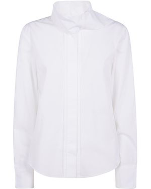 Patou Ascot Collar Blouse - White