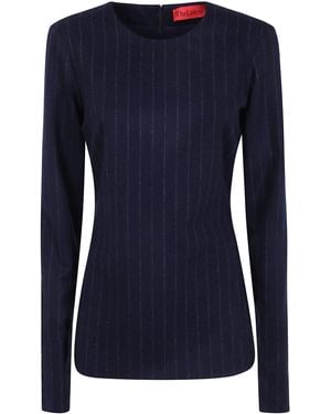 Thelatest Jumper Ribbed Round Neck "Elisa" - Blue