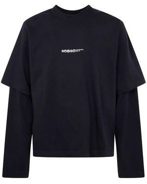 Oamc Peacemaker Peacemaker Painted Double Layer Boxy Tshirt - Blue