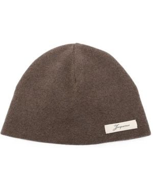 Jacquemus "Le Bonnet Chevron" Hat - Brown