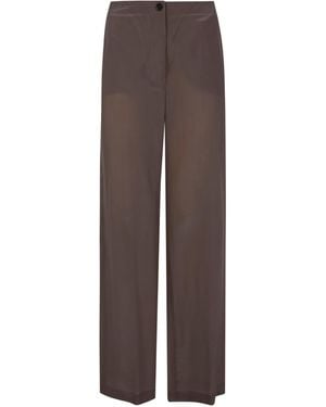 Seventy Mixed Silk Sand Wash Trousers - Brown