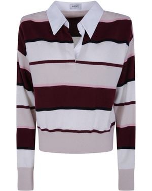 Mrz Maglione Maniche Lunghe Collo Polo "Oversized" - Neutro