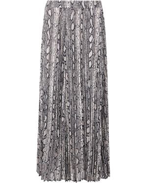 MICHAEL Michael Kors Snake Maxi Pleat Skirt - Gray