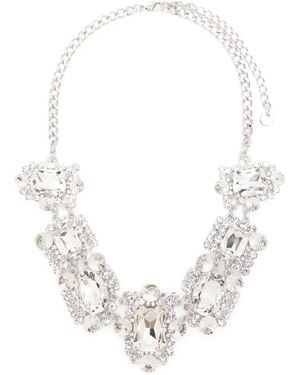 Self-Portrait Crystal Cluster Necklace - White
