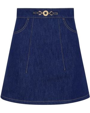 Patou A Line Mini Skirt - Blue