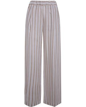 Semicouture "Johnny" Elastic Linen Trousers - Grey