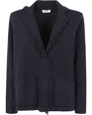 Base London Single Breast Cropped Pockets Jacket - Blue