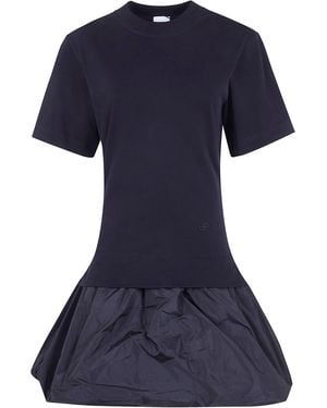 Patou Mix Faille T-Shirt Dress - Black