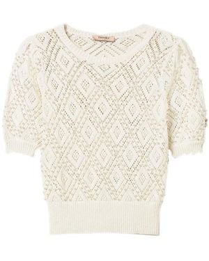 Twinset Round Neck Jumper - White