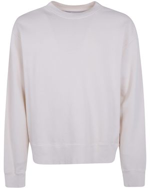Golden Goose Boxi Sweatshirt Cotton Fleece Logo Patch - White