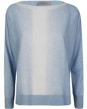 D.exterior D. Exterior Funded Lux Long Sleeves Oversized T-Shirt - Blue