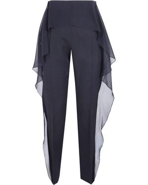 Lanvin Trousers With Ruffles - Black