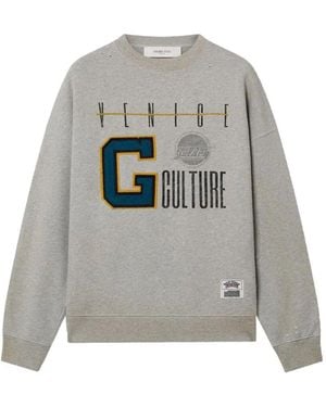 Golden Goose "Journey" Over Cotton Heavy Fleece Ribbed Side Vin - Grey