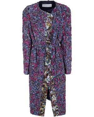 Dries Van Noten Coat Print Embroidery "Rivkam" - Blue