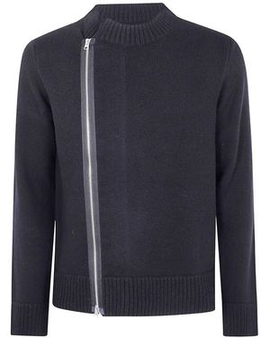 Sacai Wool Knit Blouson - Blue