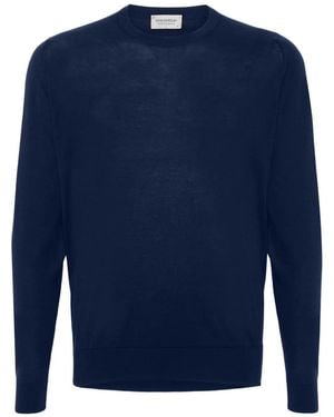 John Smedley "Rowland" Crewneck Long Sleeves Pullover - Blue