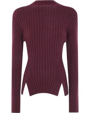 Victoria Beckham Jumper Merino Wool "Rib Jumper" - Purple