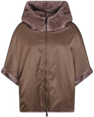 Betta Corradi Coat Zipped Hooded "Dudu" - Brown