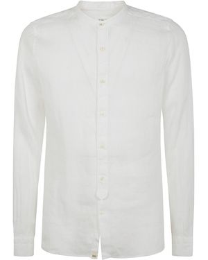 Tintoria Mattei 954 Camicia Collo Guru "Guru Neck Linen Shirt" - White