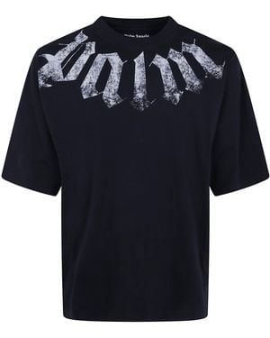 Palm Angels T-Shirt Loose "Big Neck Logo" - Black