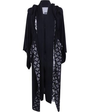 Yohji Yamamoto Coat Layered Collar "Layered Collar Long Coat" - Black
