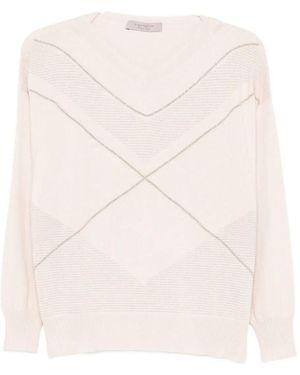 D.exterior D. Exterior Maglione Lux Intarsio A V - Neutro