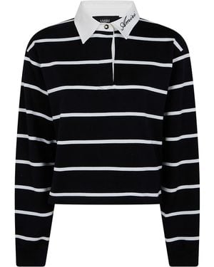 Amiri Polo Shirt Long Sleeves Script" - Black