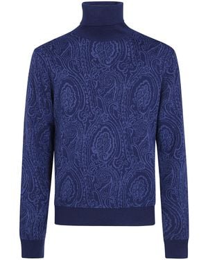 Etro Sweater Turtle Neck "Turtle Neck Sweater" - Blue