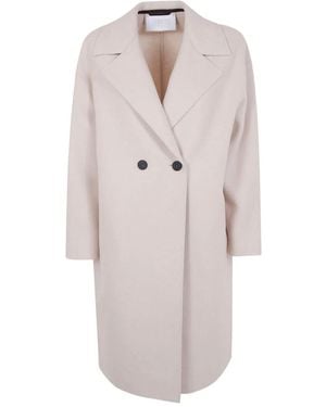 Harris Wharf London Dropped Shoulder Double Breasted Coat Presse - White
