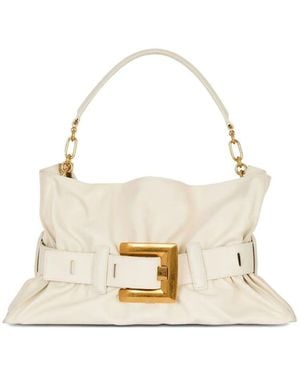 Balmain Anthem Medium-Calfskin Bag - Natural