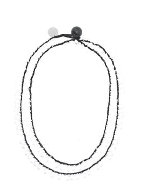 Maria Calderara Long Stone Necklace - Metallic