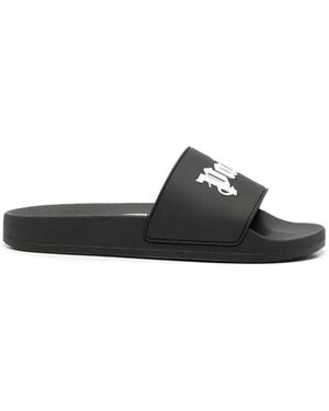 Palm Angels Scarpe Sandali "Big Logo Sliders" - Black