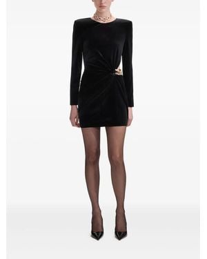 Self-Portrait Velvet Embellished Mini Dress - Black