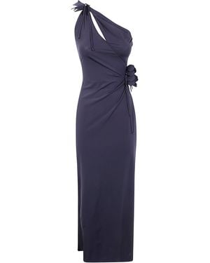 Coperni Asymmetric Flower Gown - Black